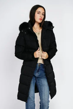 Femme Assuili Doudoune longue avec isolation thermique jusqu'à -20 °C noir