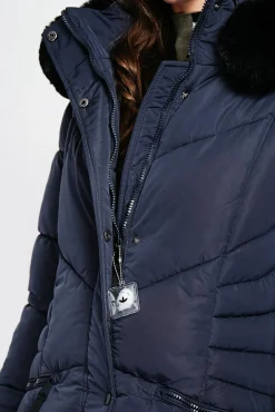 Femme Assuili Doudoune longue bleu nuit