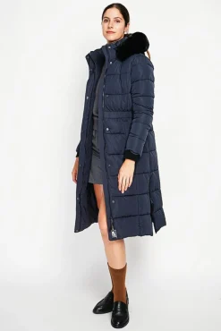 Femme Assuili Doudoune longue bleu nuit