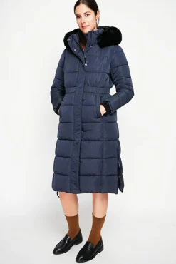 Femme Assuili Doudoune longue bleu nuit