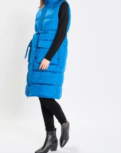 Online Marc O'Polo Doudoune longue sans manches bleue