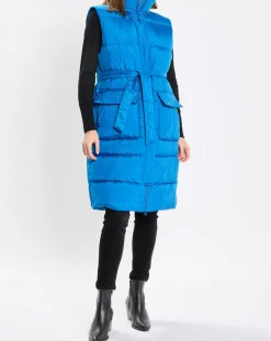 Online Marc O'Polo Doudoune longue sans manches bleue