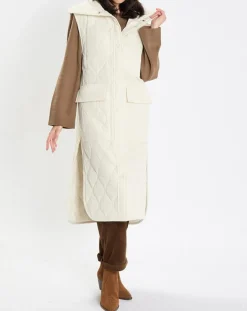 Femme Marc O'Polo Doudoune longue sans manches padded beige