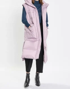 Marc O'Polo Doudoune longue sans manches 3 poches violet clair