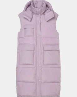 Marc O'Polo Doudoune longue sans manches 3 poches violet clair