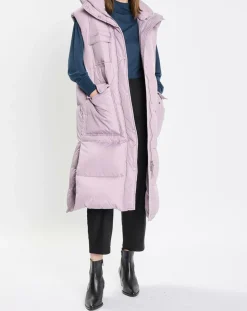 Marc O'Polo Doudoune longue sans manches 3 poches violet clair