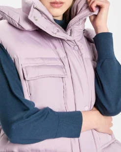 Marc O'Polo Doudoune longue sans manches 3 poches violet clair