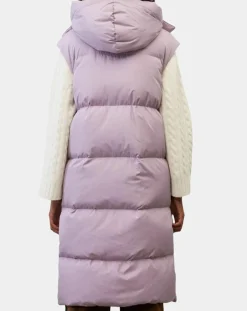 Marc O'Polo Doudoune longue sans manches 3 poches violet clair