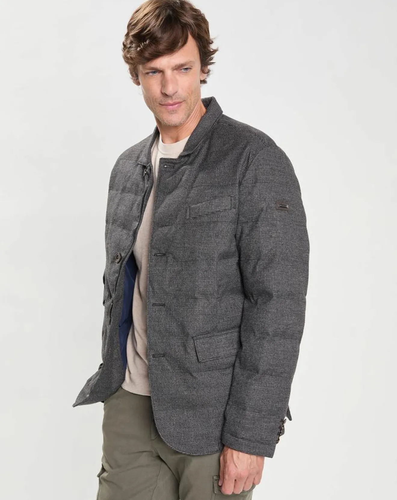 Homme Hackett London Doudoune Pied de Poule gris moyen