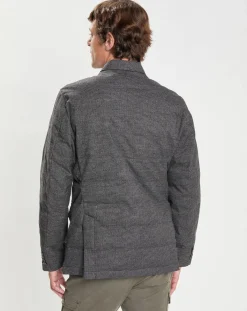 Homme Hackett London Doudoune Pied de Poule gris moyen