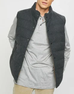 Hackett London Doudoune Réversible en Laine mélangée gris/marron