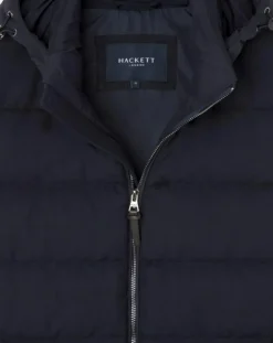 Homme Hackett London Doudoune sans manches à capuche bleue