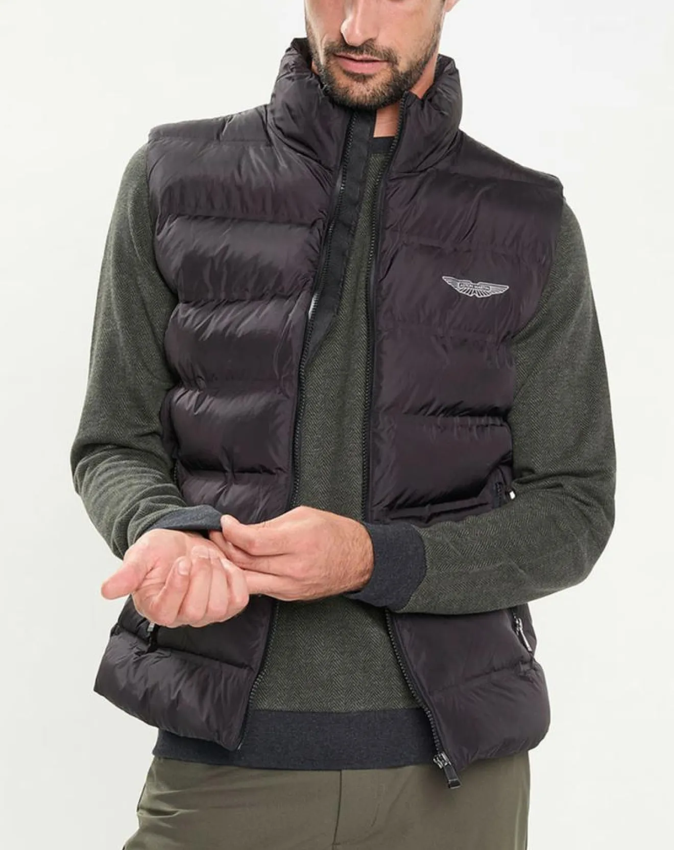 Outlet Hackett London Doudoune sans manches Aston Martin Racing noire