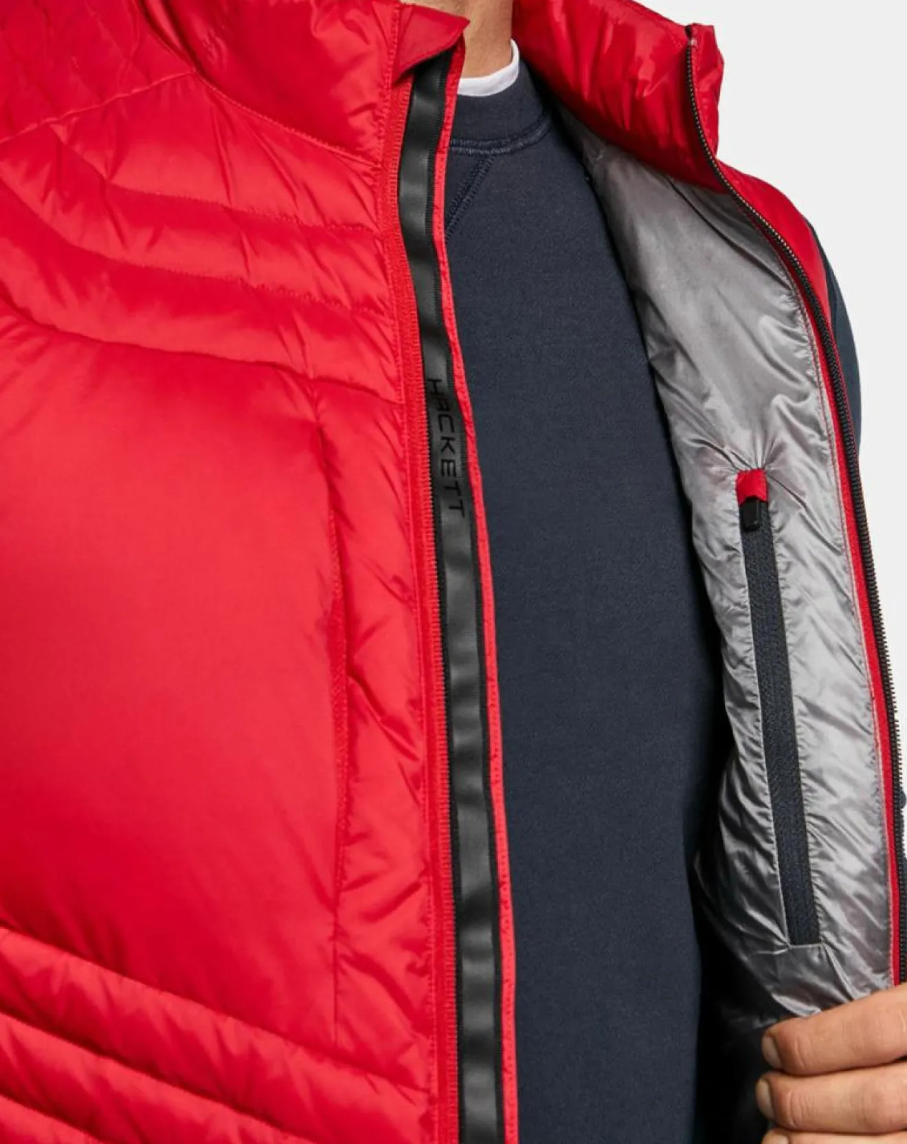 Homme Hackett London Doudoune sans manches Aston Martin Racing rouge/bleu