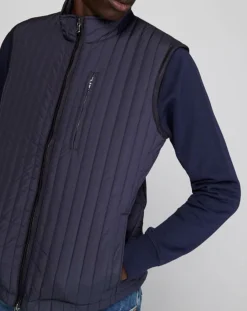 Outlet Hackett London Doudoune sans manches bimatière bleue