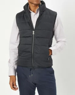 Discount Hackett London Doudoune sans manches pied-de-poule noire