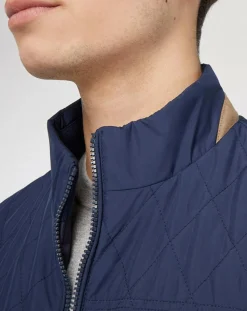 Hot Hackett London Doudoune sans manches Quilted bleu marine