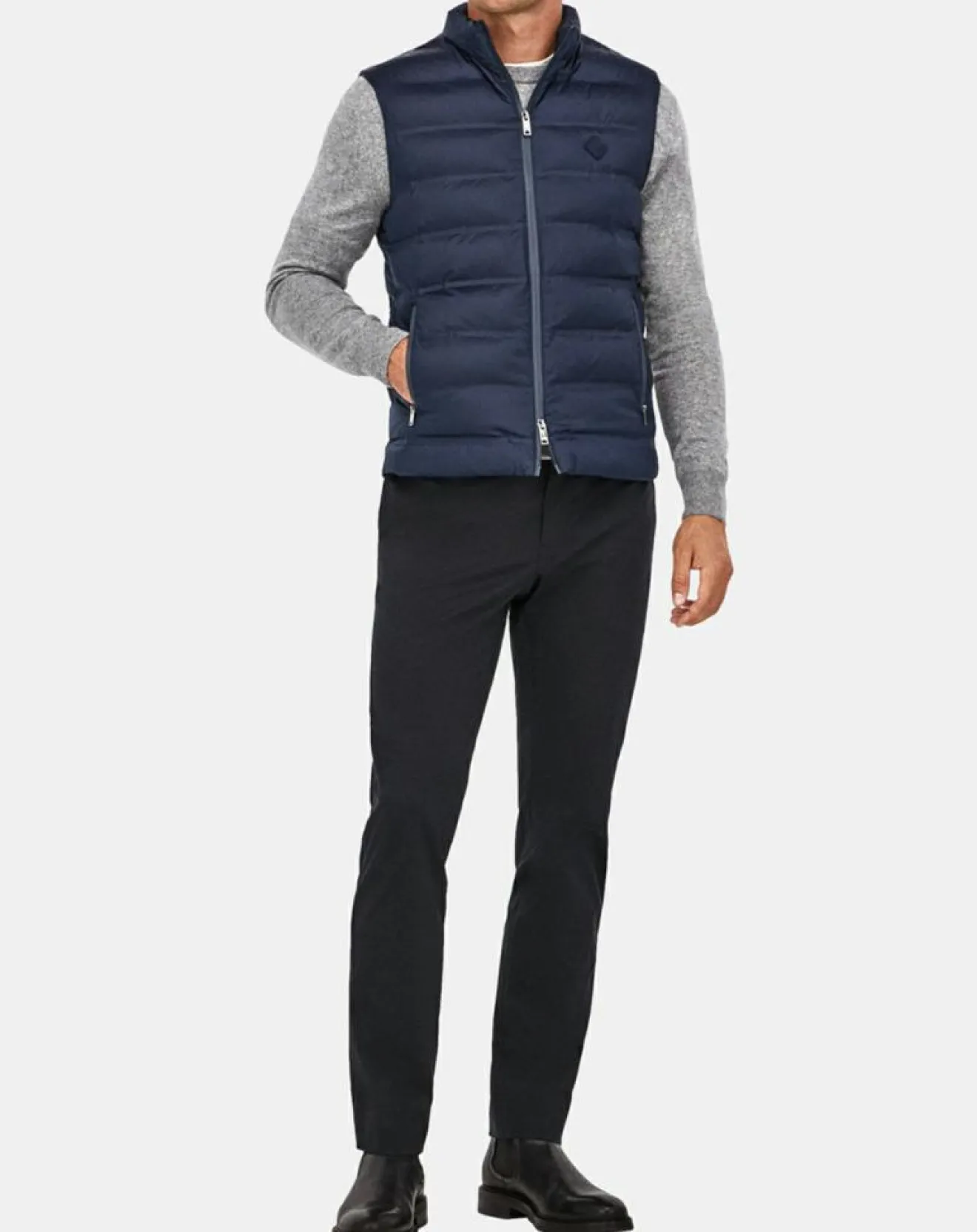 Online Hackett London Doudoune sans manches unie bleue