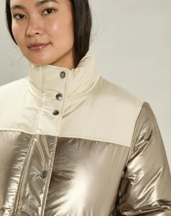 Hot Hartford Doudoune Volfy Foil écru/bronze