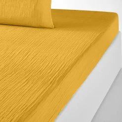 Baton Rouge Drap housse 100% Gaze de coton bonnet 30 cm jaune