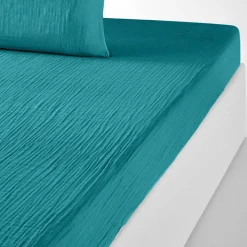 Baton Rouge Drap housse 100% Gaze de coton bonnet 30 cm bleu