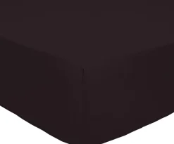 Home Collection Drap housse 100% Percale de Coton noir