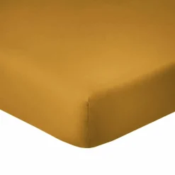 Discount Blanc Passion Drap housse en coton bonnet 35 cm safran