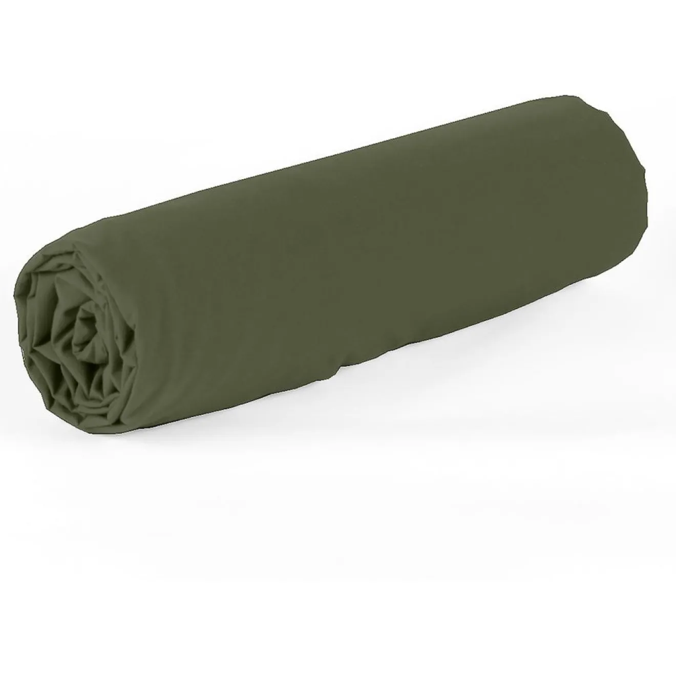 Home Collection Drap Housse en percale de Coton vert