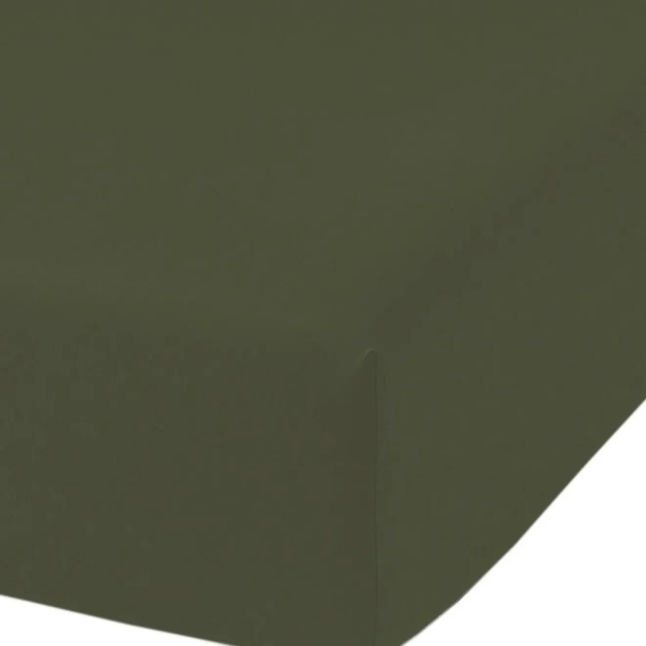 Home Collection Drap Housse en percale de Coton vert