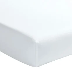 Baton Rouge Drap housse en percale de coton lavé bonnet 30 cm blanc nuage