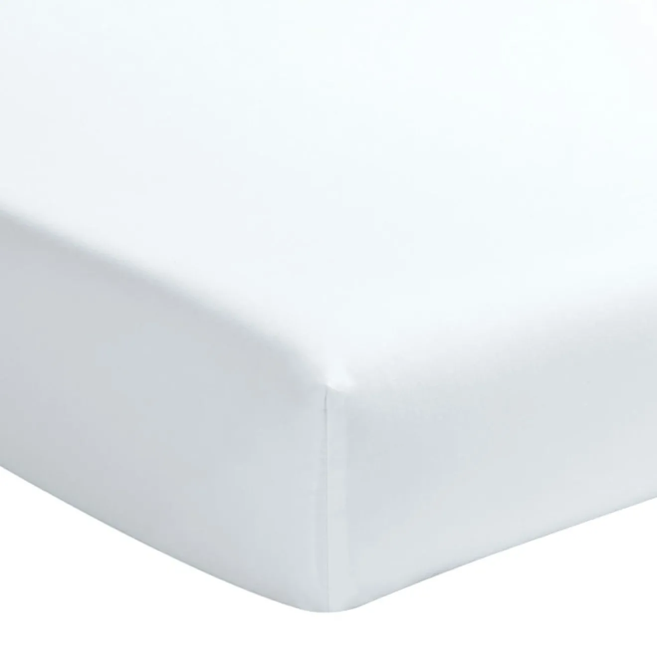 Baton Rouge Drap housse en percale de coton lavé bonnet 30 cm blanc nuage