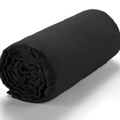 New Baton Rouge Drap housse satin de coton lavé bonnet 30 cm noir