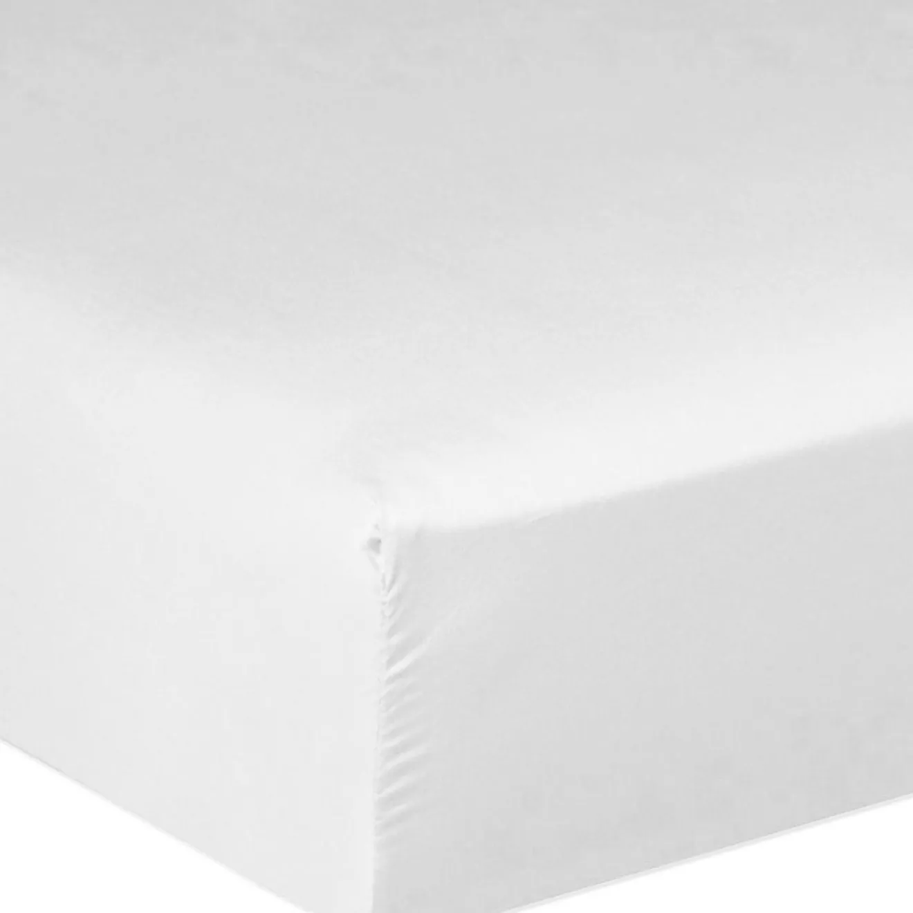 Baton Rouge Drap housse satin de coton lavé bonnet 30 cm blanc