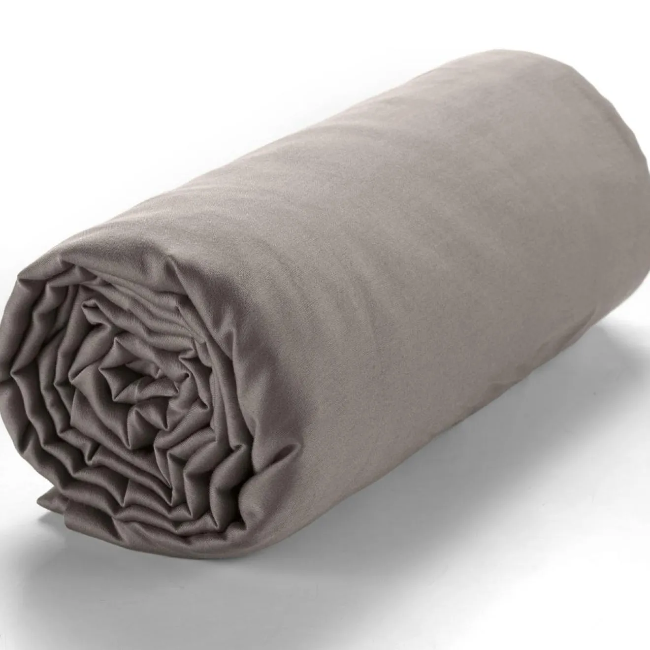 Baton Rouge Drap housse satin de coton lavé bonnet 30 cm gris