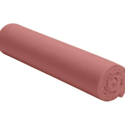 Baton Rouge Drap Housse uni 100% Percale de Coton - Bonnet 30 cm vieux rose