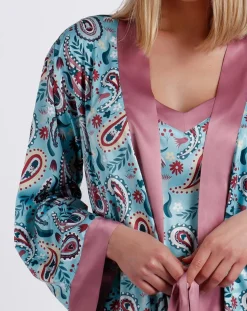 Femme Admas Déshabillé Garden bleu/rose