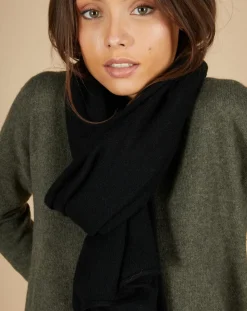 Femme Cashmere Tribu Echarpe 100% Cachemire Cascade noire - 200x70 cm