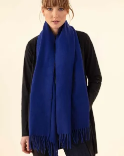 Clearance Indies Echarpe 100% Laine Sandra indigo - 160x54x10 cm