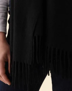 Femme Indies Echarpe 100% Laine Sandra noire - 160x54x10 cm