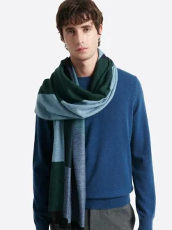 New Devred Echarpe à motif géométrique en viscose vert profond - 183x66 cm