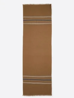 Outlet Devred Echarpe à rayures en Coton & Lin caramel - 180x60 cm