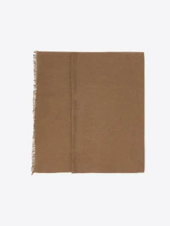 Outlet Devred Echarpe à rayures en Coton & Lin caramel - 180x60 cm