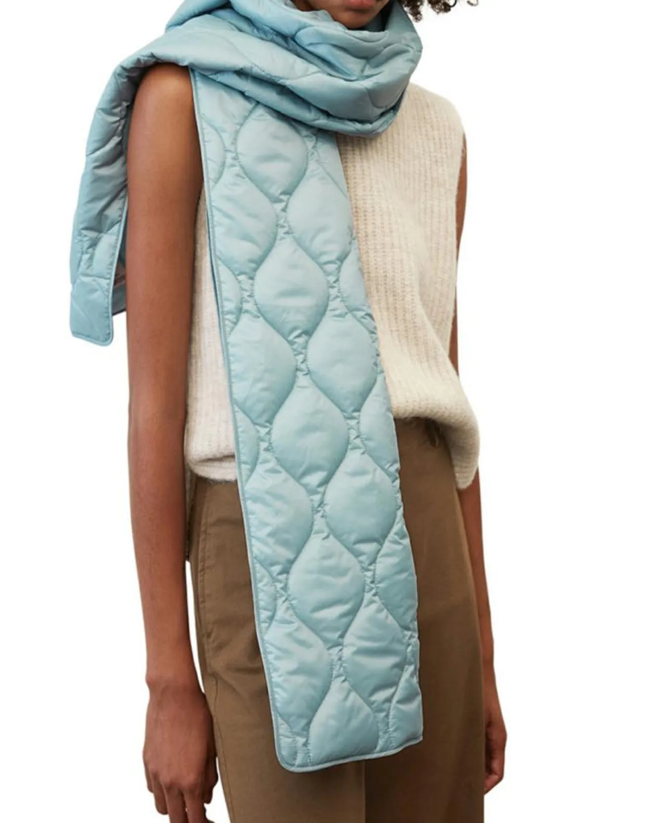 Femme Marc O'Polo Echarpe matelassée Padded bleu clair