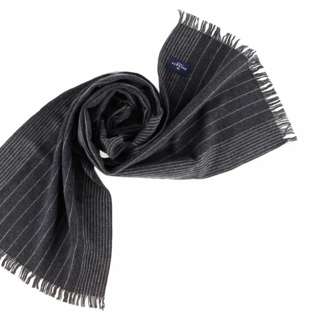 Homme Hackett London Echarpe Tennis à rayures gris foncé - 170x34 cm