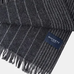 Homme Hackett London Echarpe Tennis à rayures gris foncé - 170x34 cm