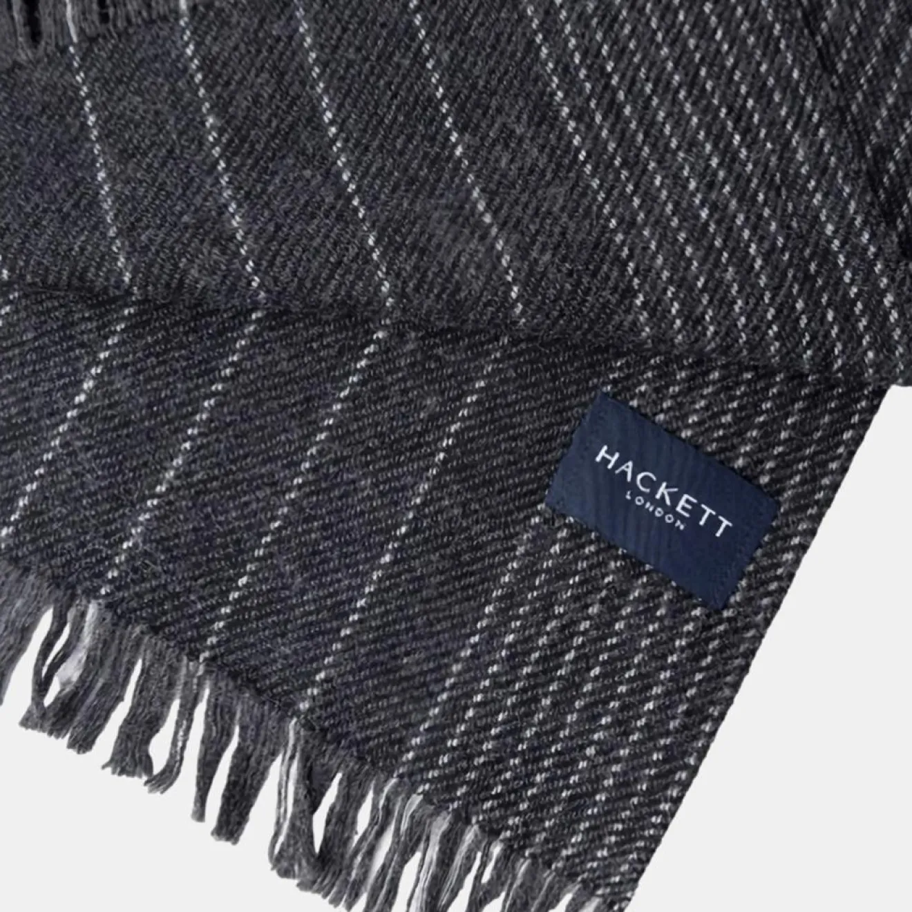 Homme Hackett London Echarpe Tennis à rayures gris foncé - 170x34 cm