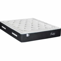 Discount Bellecour Ensemble Matelas + Sommier en bois Privilège anthracite/blanc - 160x200 cm