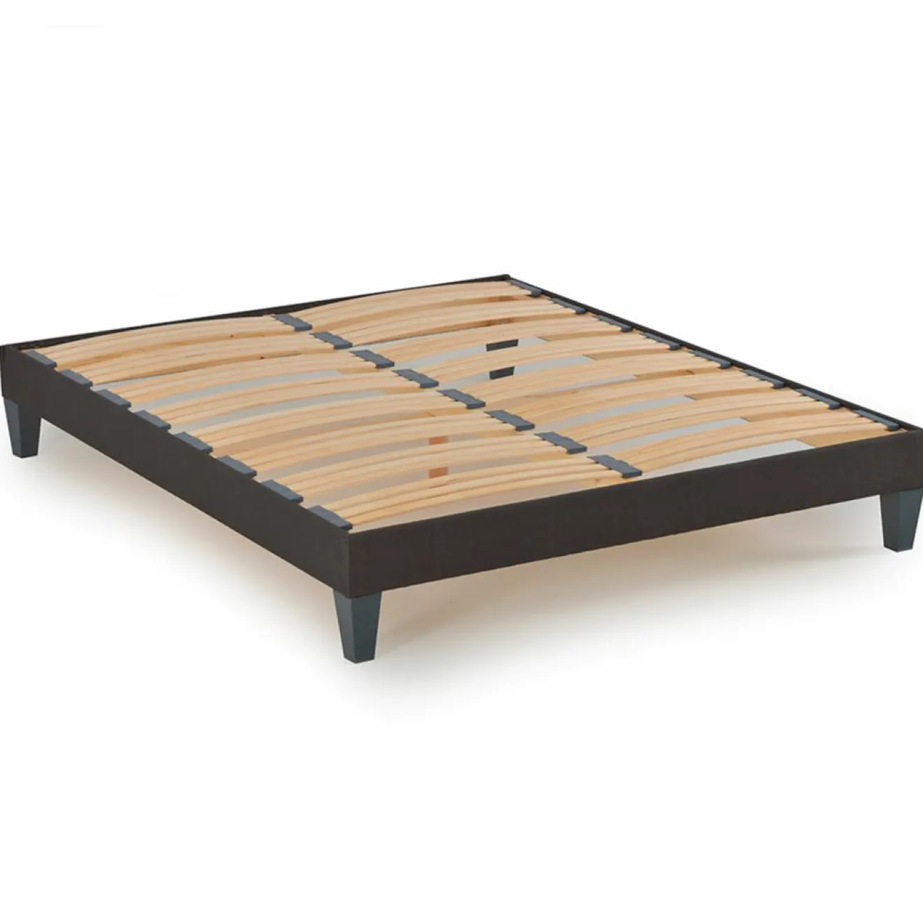 Outlet Bellecour Ensemble Matelas + Sommier en bois Privilège anthracite/blanc - 140x200 cm