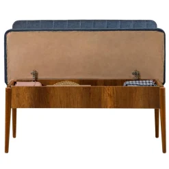 Online Wooden Art Ensemble table + 2 chaises + 2 bancs vina 1048 beige/bleu foncé