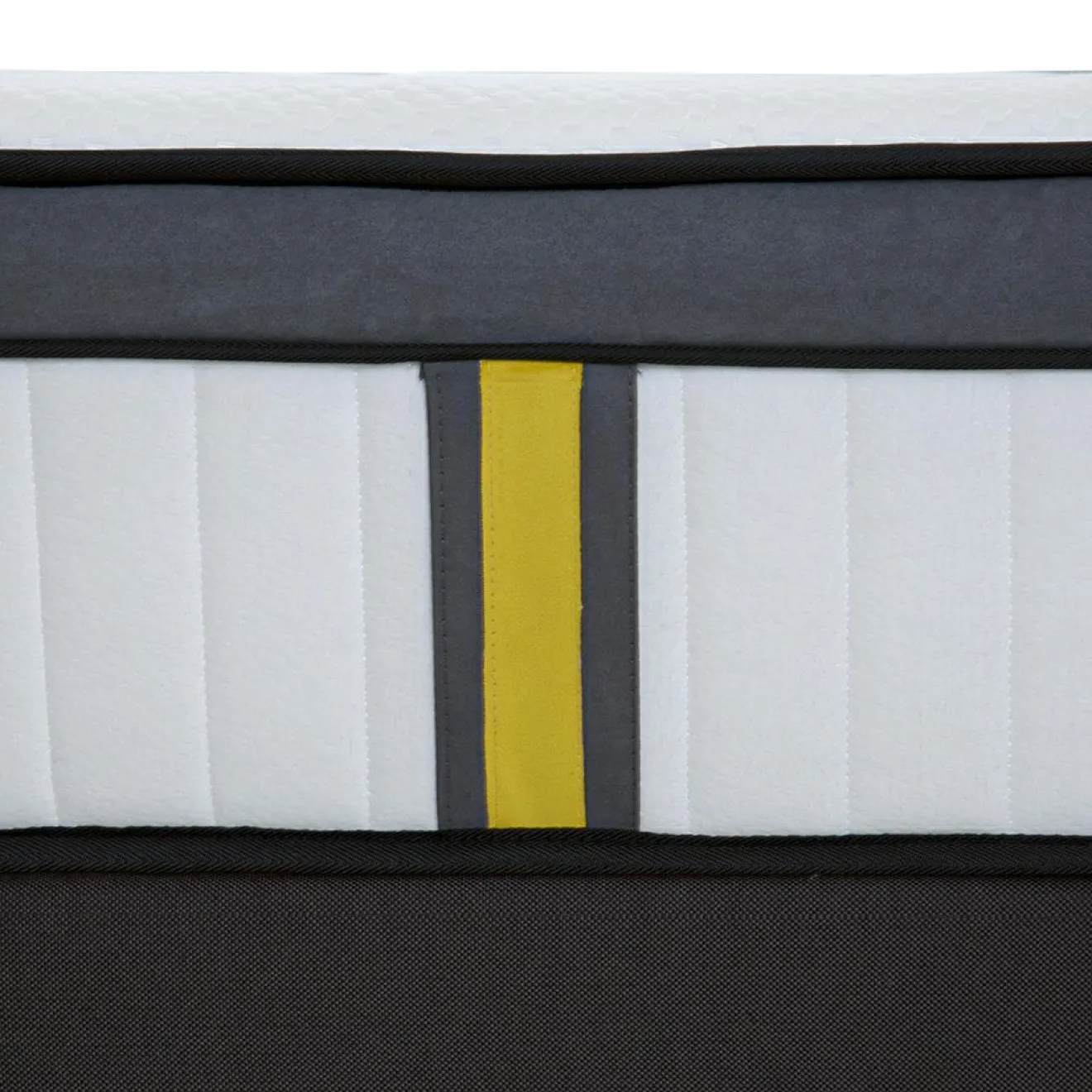 Bellecour Ensemble Tivoli Matelas Mémoire de forme + Sommier Bois blanc/noir - 140x200 cm
